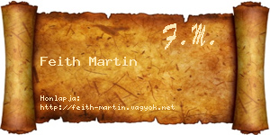 Feith Martin névjegykártya
